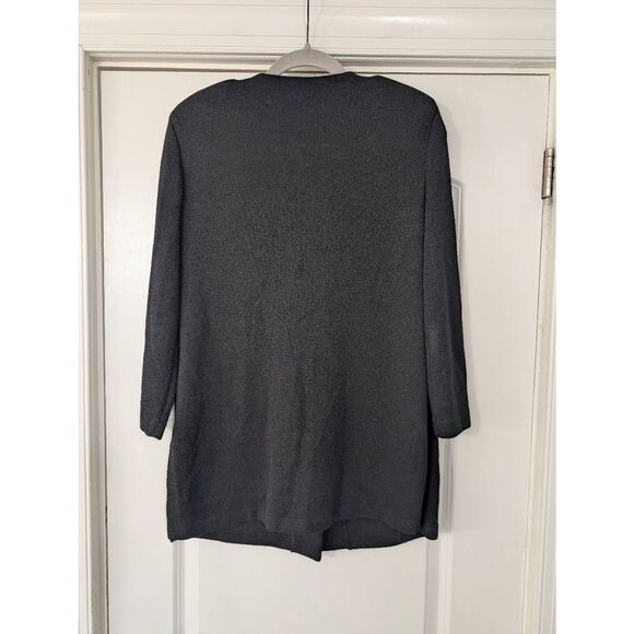 St. John Basics Santana Knit‎ Tunic Cardigan women's small black gold buttons - Picture 6 of 6